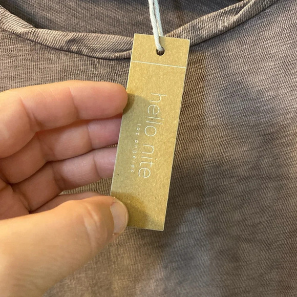 NWT Hello Nite dress size XS. Color is purplish/mauve. Pockets. Gauze - Picture 5 of 8